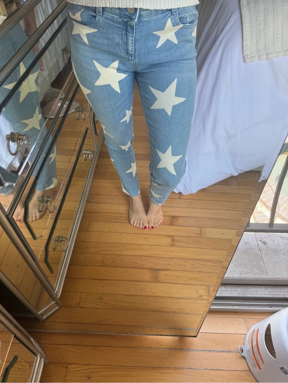 Stella McCartney Blue Star Print Women's Jeans - Picture 3 of 9